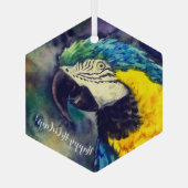 Blauer und gelber Schmuck Ornament Aus Glas (Rückseite)