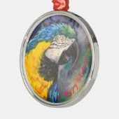 Blauer und gelber Schmuck Ornament Aus Metall (Links)