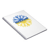 Blauer und gelber Sonnenblumen. Ukrainisch Notizblock (Rechte Seite)