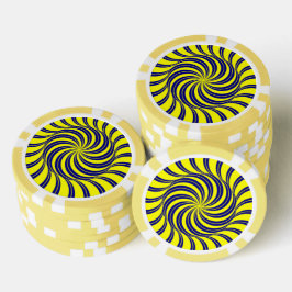 Blauer und gelber Spiraldruck Pokerchips