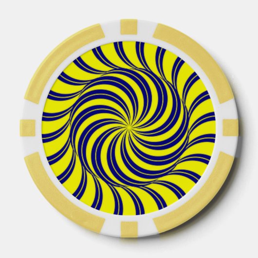 Blauer und gelber Spiraldruck Pokerchips (Vorderseite)