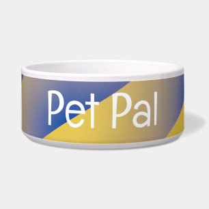 Blauer und gelber Streifen Pet Bowl mit PET PALTex Napf