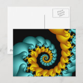 Blauer und gelber Swirl Postkarte (Vorne/Hinten)