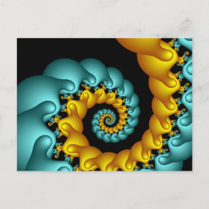 Blauer und gelber Swirl Postkarte