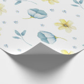 Blauer und gelber Wasserfarbenduschkopf Geschenkpapier (Ecke)