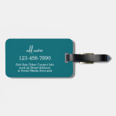 Blauer und gelber weißlicher Daisy benutzerdefinie Gepäckanhänger (Rückseite horizontal)