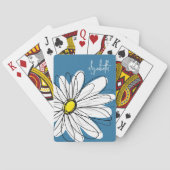 Blauer und gelber weißlicher Daisy benutzerdefinie Spielkarten (Rückseite)