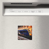 Blauer und gelber Zug Magnet (In Situ (Geschirrspüler))