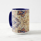 Blauer und Gold-Blume Tasse (Vorderseite Links)