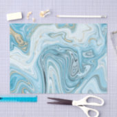 Blauer und Gold-Gatter-Muster 3 Seidenpapier (Handwerk)