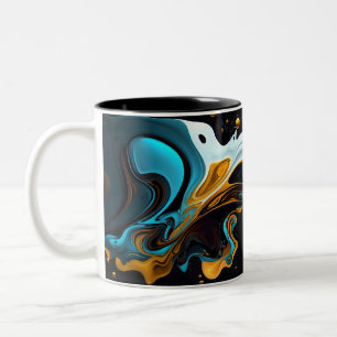 Blauer und Gold Zweifarbige Tasse