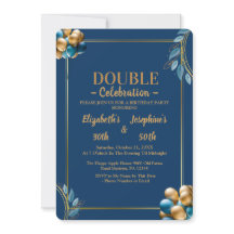 Blauer und Goldballons zum doppelten Geburtstag