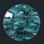 Blauer und Goldbarsch-Glitzer Dartscheibe<br><div class="desc">Blau und Gold Glitzer sind ein Dart Board. Moderne abstrakte digitale Kunst.</div>