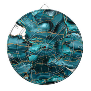 Blauer und Goldbarsch-Glitzer Dartscheibe