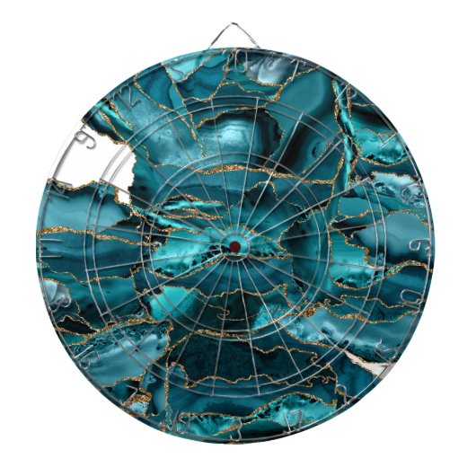 Blauer und Goldbarsch-Glitzer Dartscheibe (vorne)