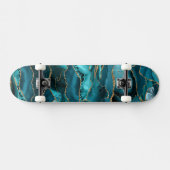 Blauer und Goldbarsch-Glitzer Skateboard (Horizontal)