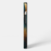 Blauer und goldene Welle iPhone Hülle (Linke Seite)