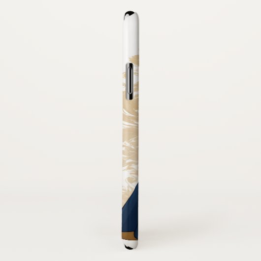 Blauer und goldener Ballsaal Case-Mate iPhone Hülle (Hinten/Rechts)