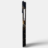 Blauer und goldener Blume Skull Case-Mate iPhone Hülle (Rückseite / Links)