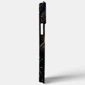 Blauer und goldener Blume Skull Case-Mate iPhone Hülle (Rückseite / Rechts)