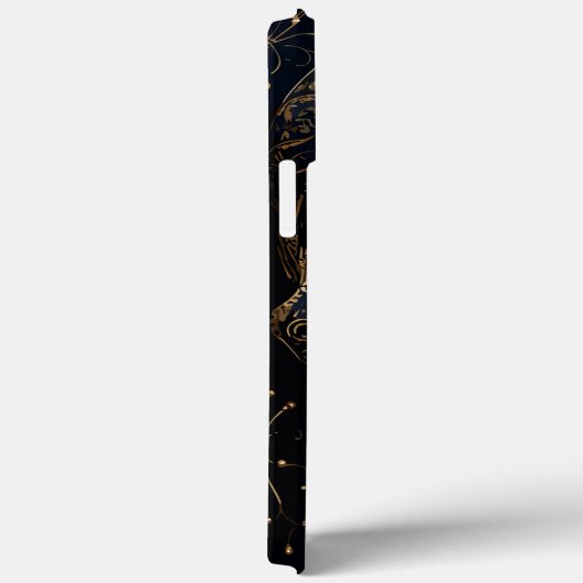 Blauer und goldener Blume Skull Case-Mate iPhone Hülle (Rückseite / Rechts)