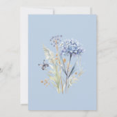 Blauer und goldener botanischer 18. Geburtstag Ein Einladung (Rückseite)