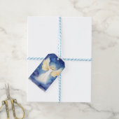 Blauer und goldener Engel, Sterne, Himmelskörper, Geschenkanhänger (Mit Garn)