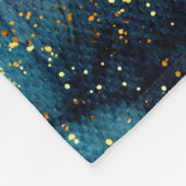 Blauer und goldener glänzender Marmor Fleecedecke (Ecke)