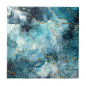 Blauer und goldener glänzender Marmor Fliese (Vorderseite)