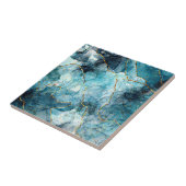 Blauer und goldener glänzender Marmor Fliese (Seite)