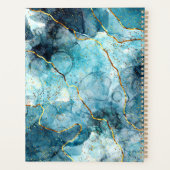Blauer und goldener glänzender Marmor Planer (Rückseite)