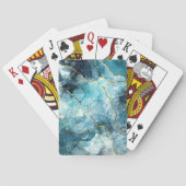 Blauer und goldener glänzender Marmor Spielkarten (Rückseite)