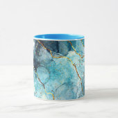 Blauer und goldener glänzender Marmor Tasse (Zentrum)