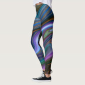 Blauer und goldener Glitzer-Marmor Leggings (Links)