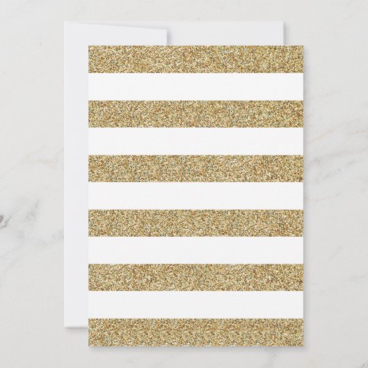 Blauer und goldener Glitzer Taufe Einladung (Rückseite)