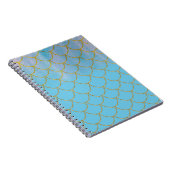 Blauer und goldener Iridescent Shimmer Meerjungfra Notizblock (Rechte Seite)
