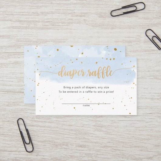 Blauer und goldener Junge-Gewinnschein Visitenkarte (Vorderseite/Rückseite Beispiel)