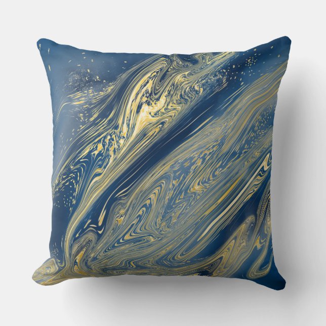 Blauer und goldener Kissen (Vorderseite)