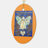 Blauer und goldener Krebsangel - Maßgeschneiderte Keramikornament (Links)