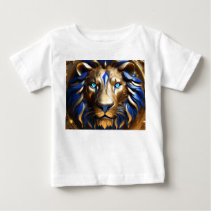 Blauer und goldener Löwenkopf, Baby T-shirt