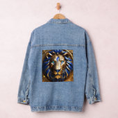 Blauer und goldener Löwenkopf, Jeansjacke (Hangar)