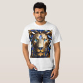 Blauer und goldener Löwenkopf, T-Shirt (Vorne ganz)