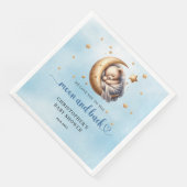 Blauer und goldener Mond und Teddybär Serviette (Ecke)