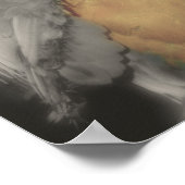 Blauer und goldener Papagei mit teilweise Farbe Poster (Ecke)