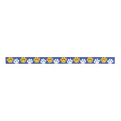 Blauer und goldener Pawprint Ripsband (Vorderseite)