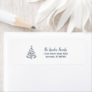 Blauer und goldener Personalisierter Weihnachtsbau