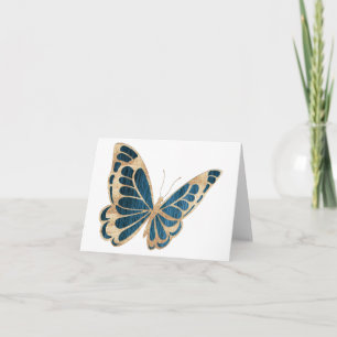 Blauer und Goldener Sonder-Schmetterling BLANK Karte