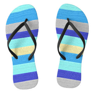 Blauer und goldener Streifen Flipflops Badesandalen