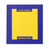 Blauer und goldener Trainer Notizblock (Vorderseite)