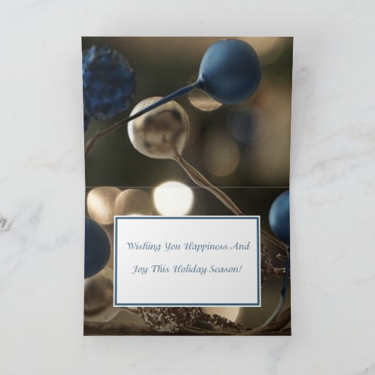 Blauer und goldener Weihnachtskarten II Karte (Innenseite)